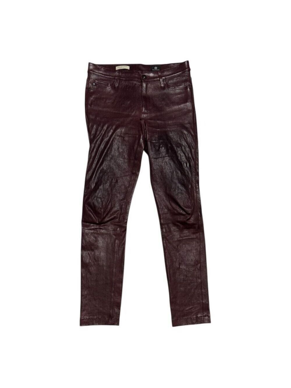 AG ADRIANO GOLDSCHMIED Genuine LAMB LEATHER Skinny Casual Pants Womens Medium